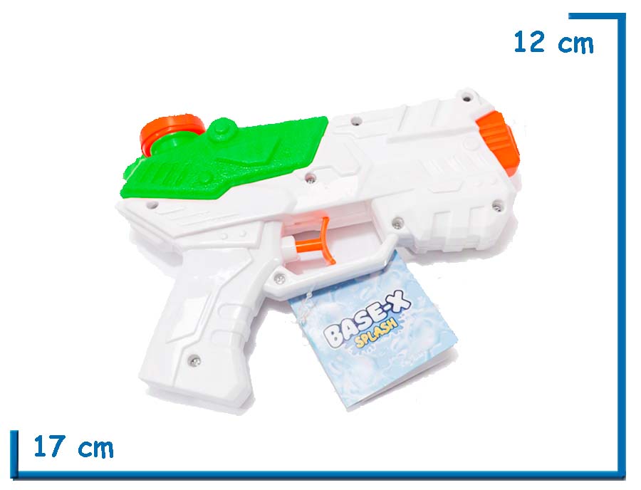 BASE-X SPLASH PISTOLA DE AGUA BLANCA Y VERDE 17CM
