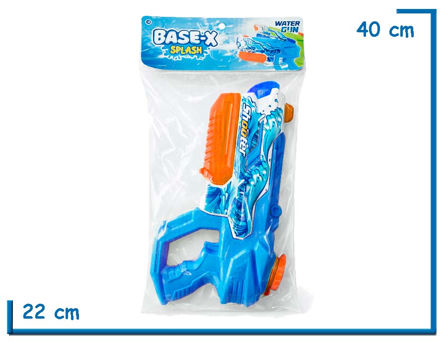 BASE-X SPLASH PISTOLA DE AGUA CELESTE DISEÑO OLAS 30CM EN BOLSA
