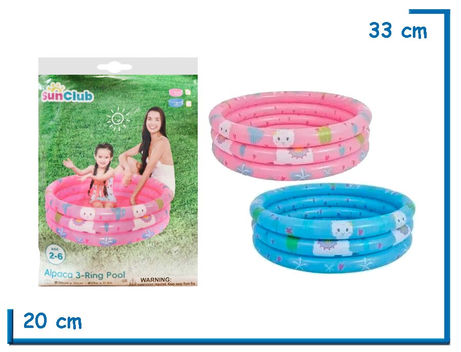 SUN CLUB ALPACA 3-RING POOL PILETA 3 ANILLOS SURTIDA100X30CM
